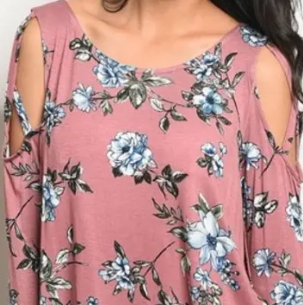 Lovely Papermoon mauve boho cold shoulder top, 1x